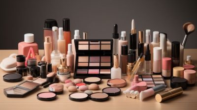 Various Cosmetics And Makeup Products Lay Out On A Table Background, Basic Cosmetics, Hd Photography Photo, Cosmetics Background Image And Wallpaper for Free Download